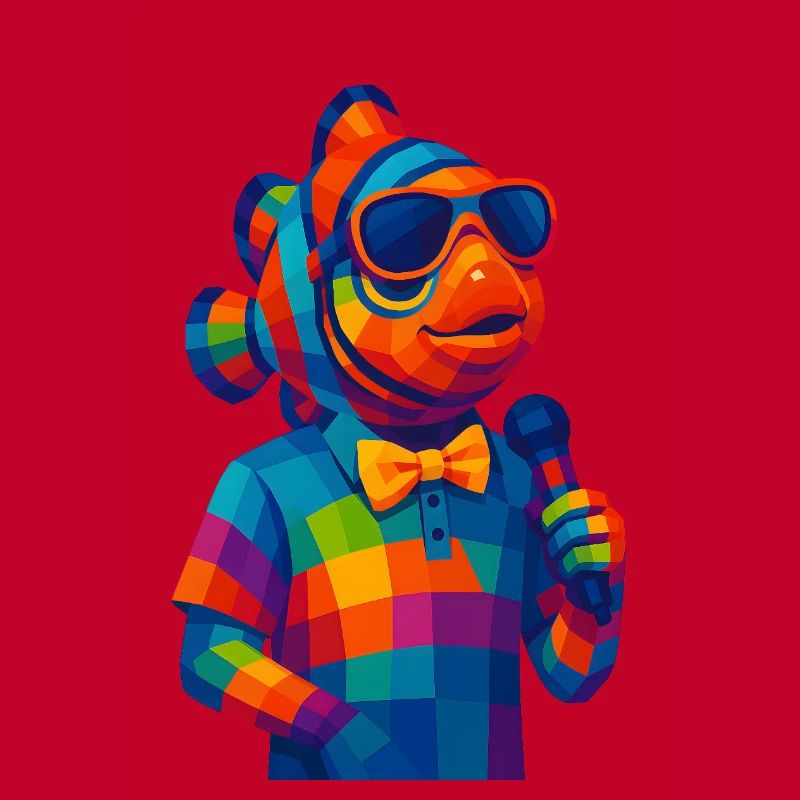 WPAP Polygon Stil Tiere - Clownfisch mit Fliege