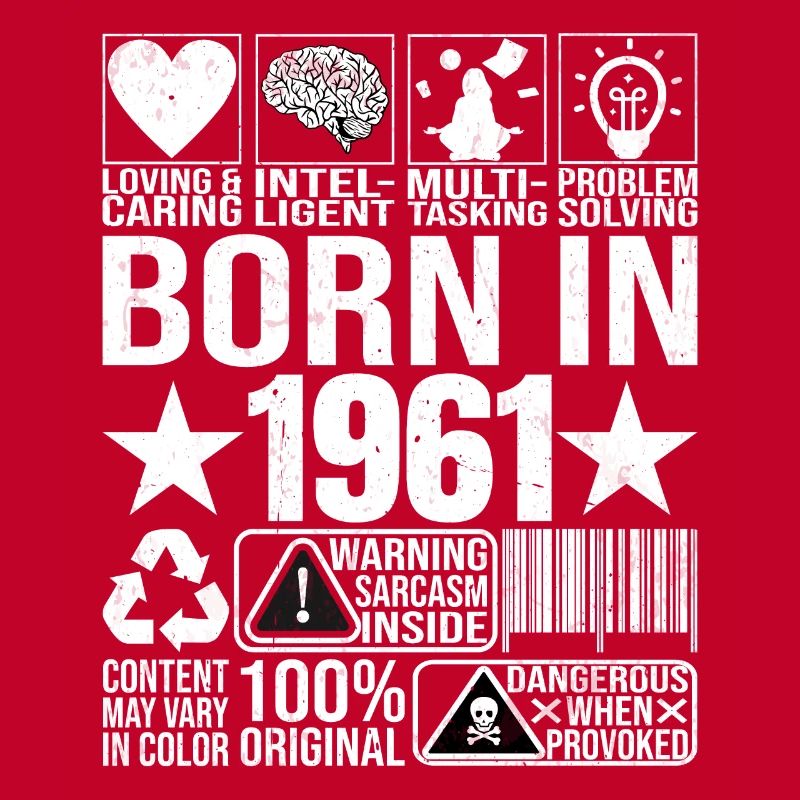 Né en 1961 Content Warning Label Barcode