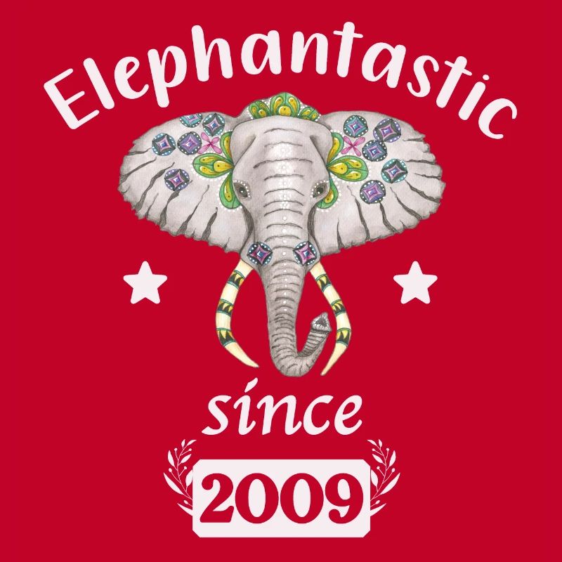 Elephantastic since 2009, elephant head decorated
