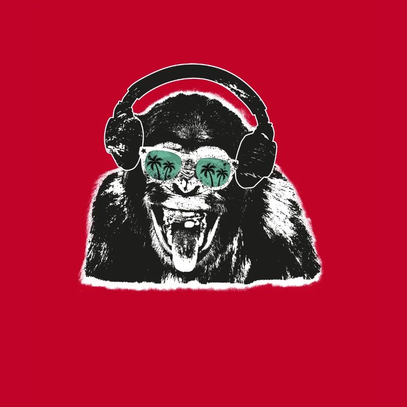 Monkey Headphone DJ Sunglasses Palm Reflection