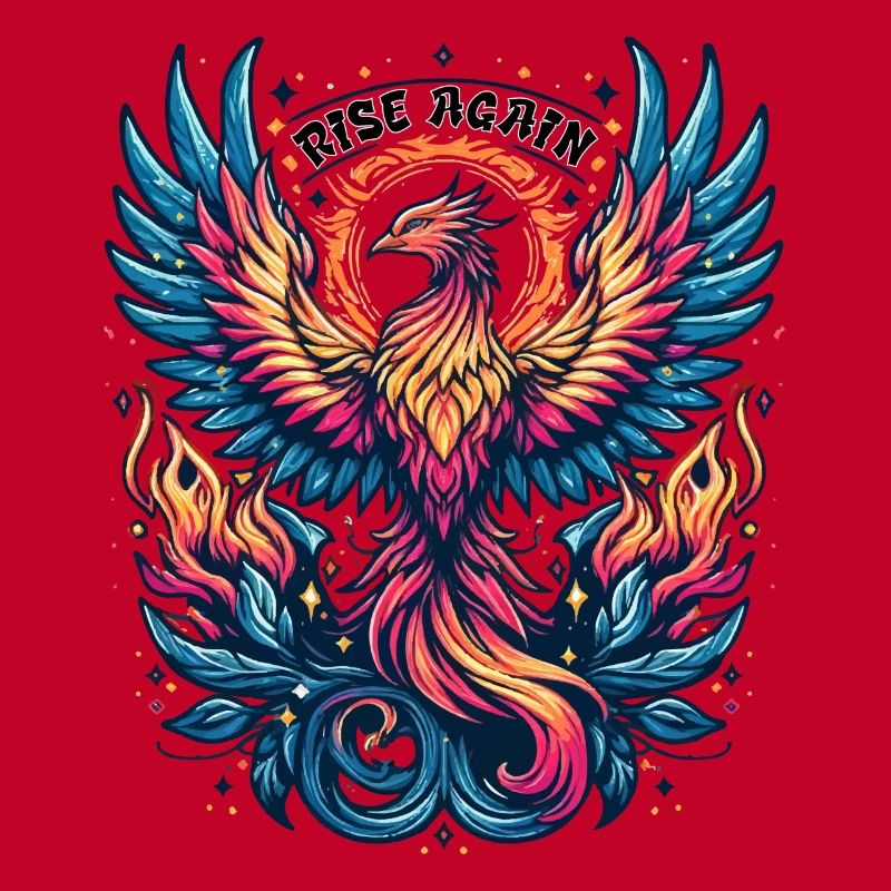 Phoenix - Rise again. Bird, phoenix flames,