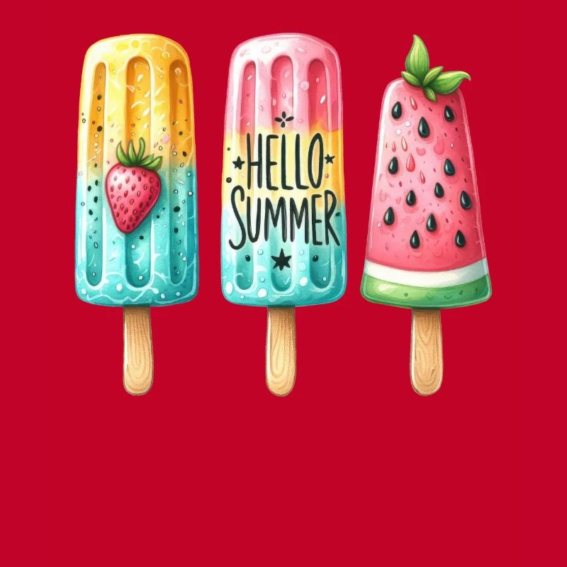 Hello Summer. Fröhliches Eis am Stiel Design, Eis,