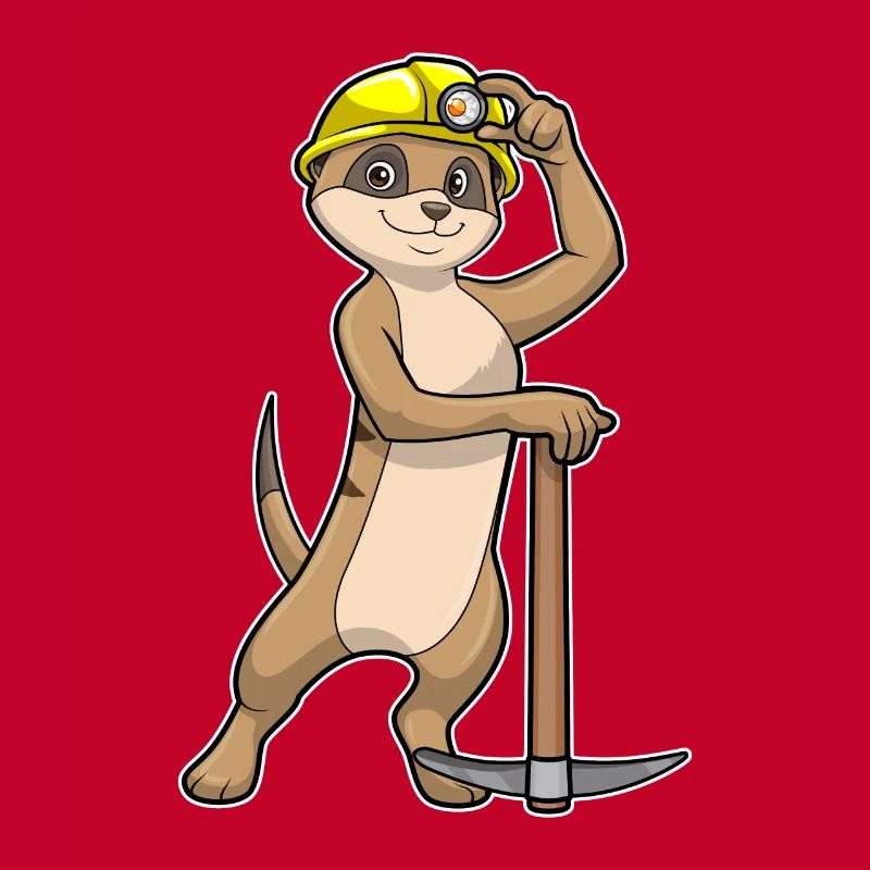 Suricate comme mineur avec pioche