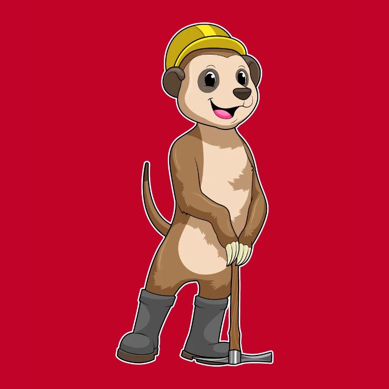 Les suricates comme mineurs avec des pioches