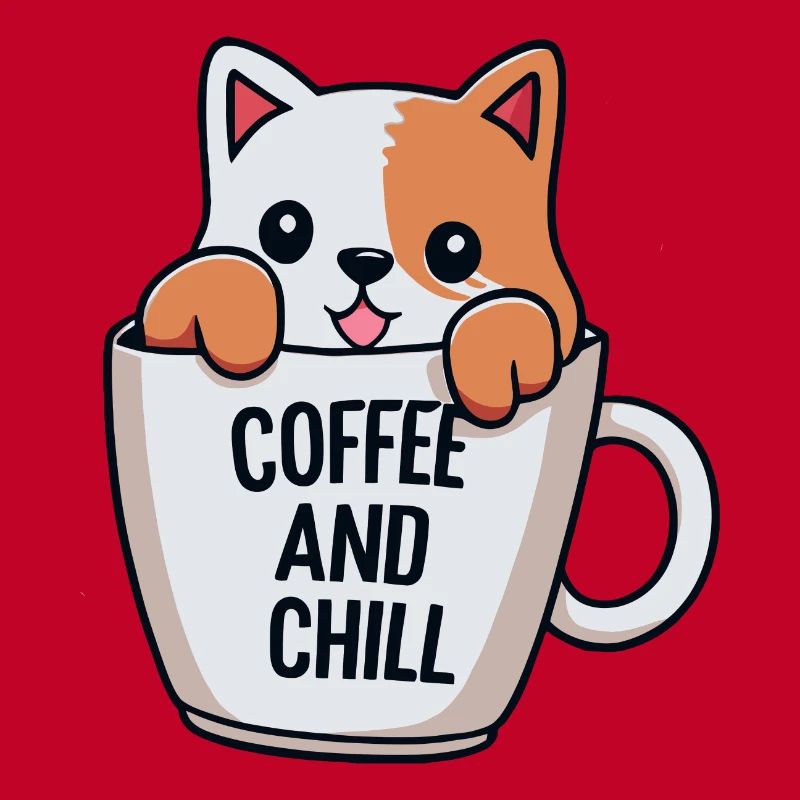 chat mignon dans la conception d’une tasse à café