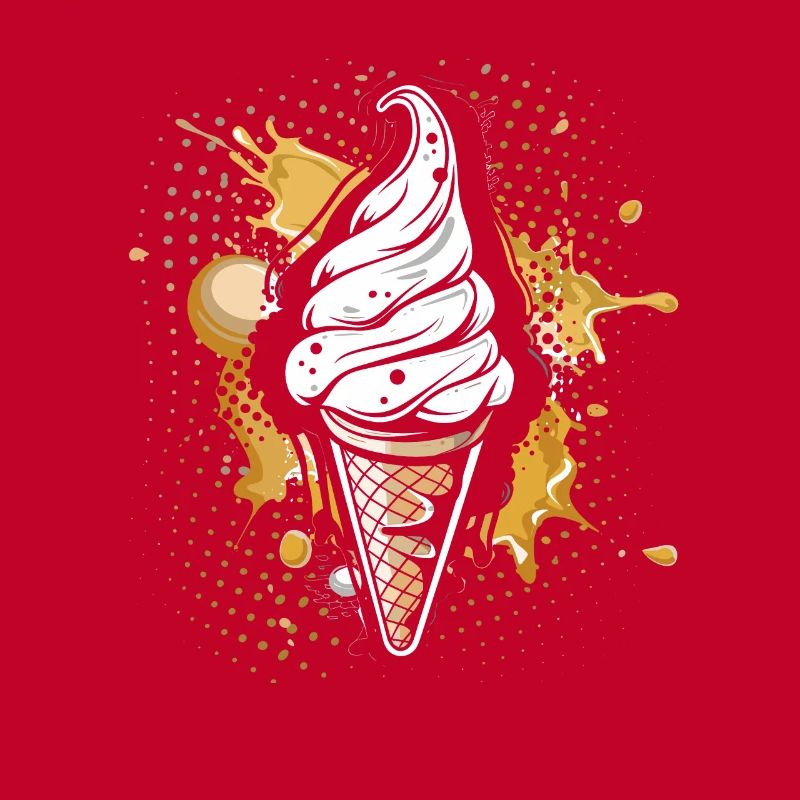 Cornet de crème glacée Éclaboussures de couleur