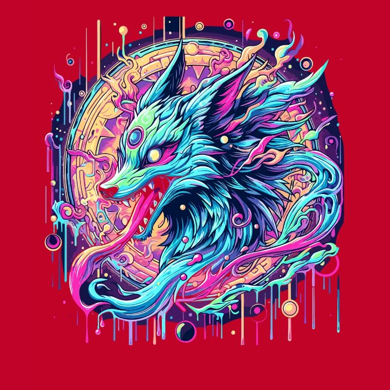Psychedelic Fox Head Goa Art