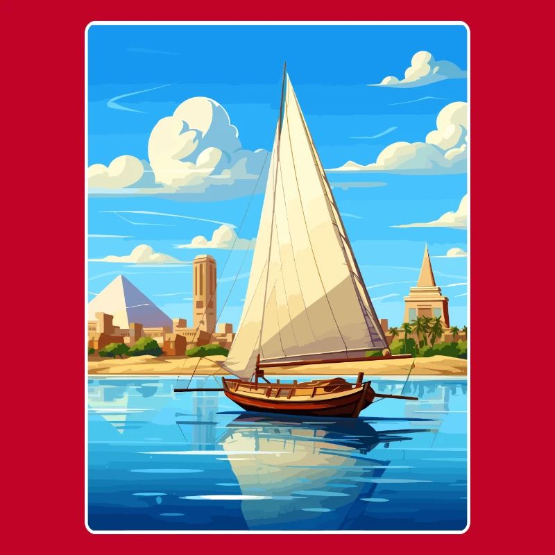 Le Caire, Égypte, Grandes Pyramides De Gizeh, Affiche De Voyage