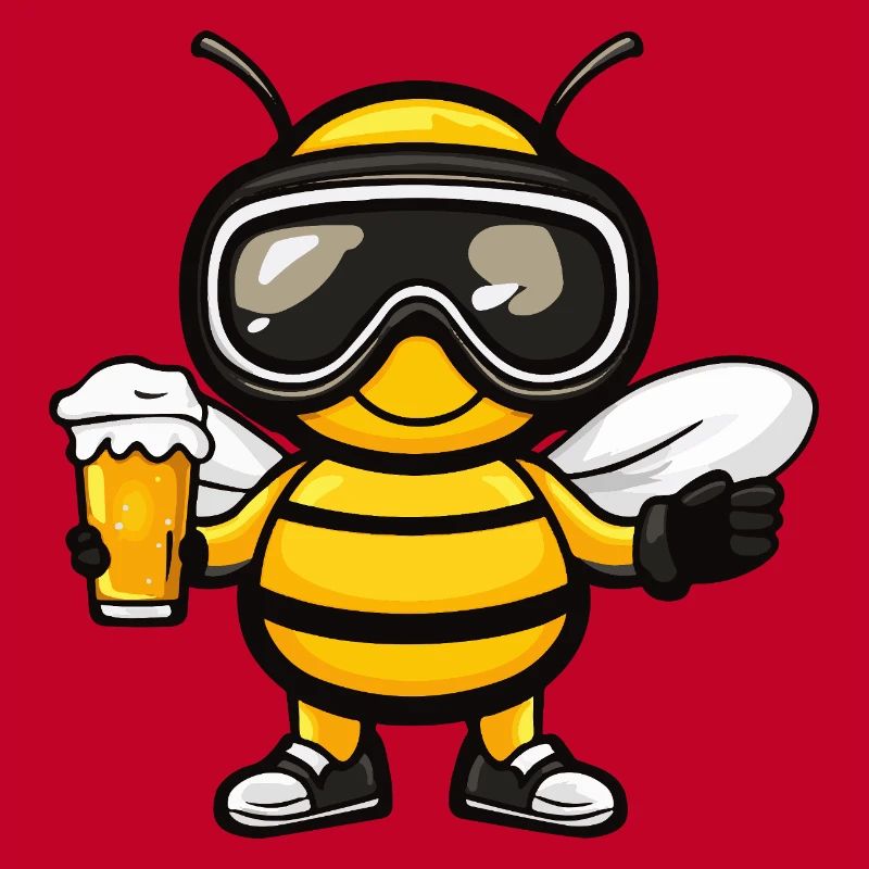 Biene Apres Ski Bier Comic