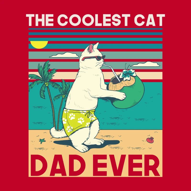 Conception de plage de papa chat cool