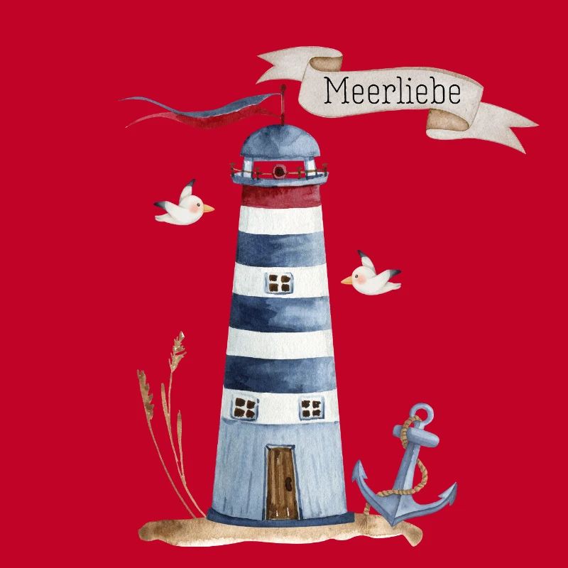 Phare avec créatures marines et bannière