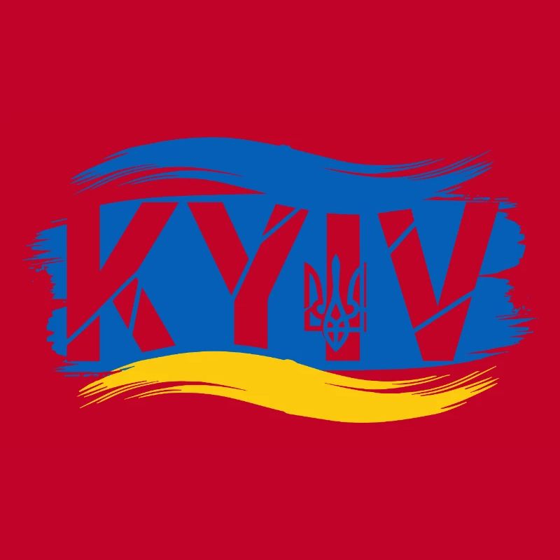 Trident ukrainien et drapeau abstrait