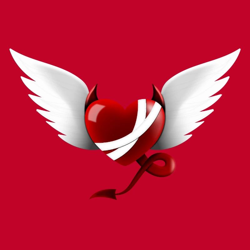 Heart Devil Angel Design Gift