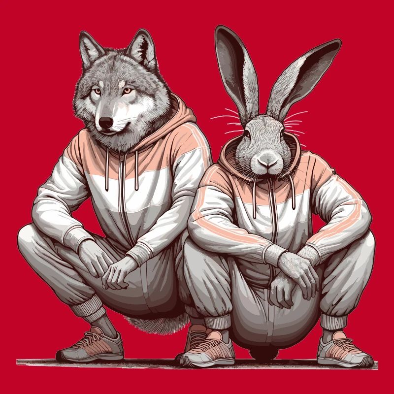 Slavic Squat Russian Squat Hare and Wolf Gift