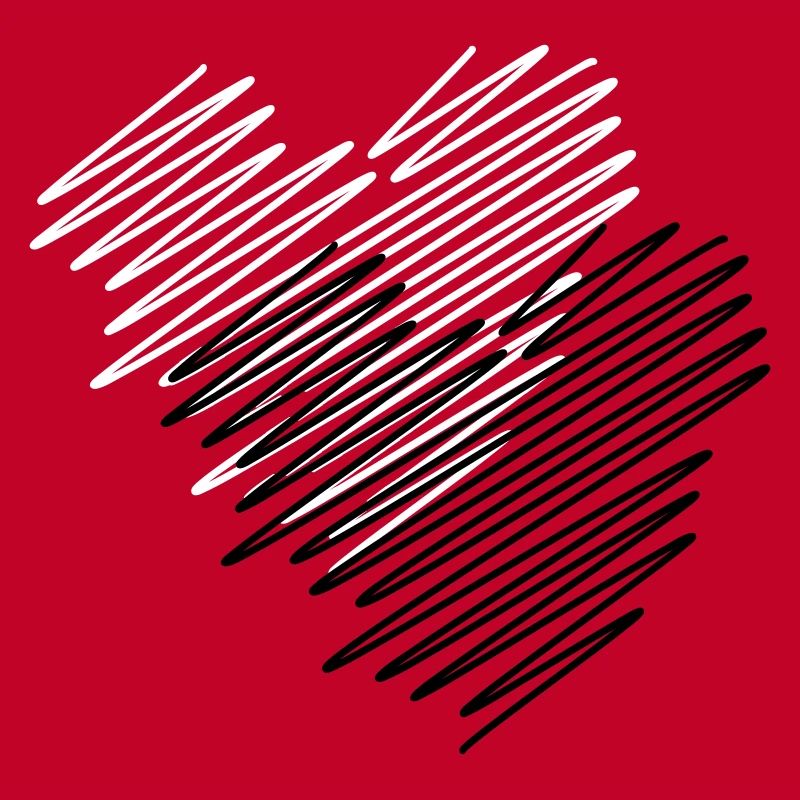 Two Hearts Scribble