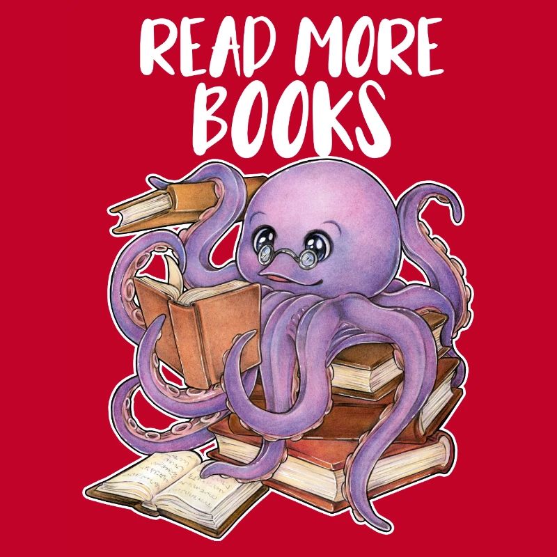 Reading Octopus in Stack of Books Book Gift