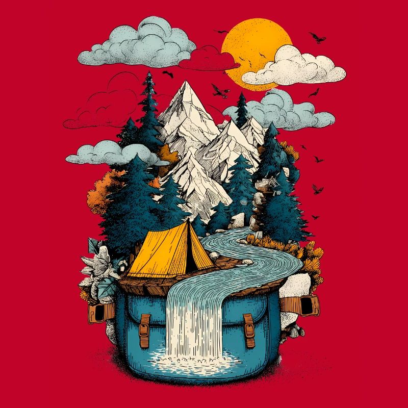 Sentier du lac de montagne - Camping Backpacker Motif