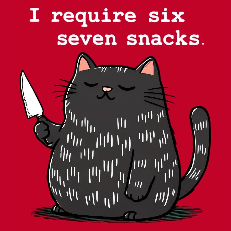 6-7 Internet Meme 6 7 Snack Katze