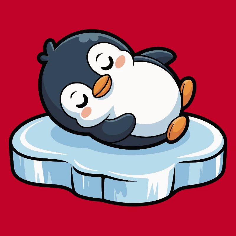 Schlafender Pinguin auf Eis