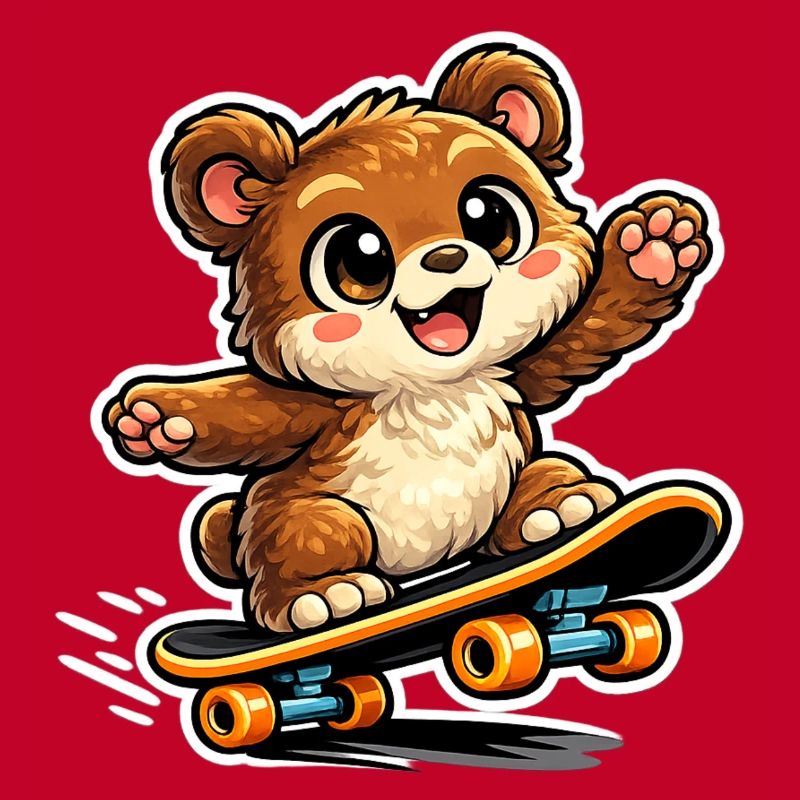 Aventure de skateboard de Cuddly Bear