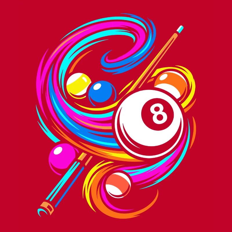 Boules de billard et queue