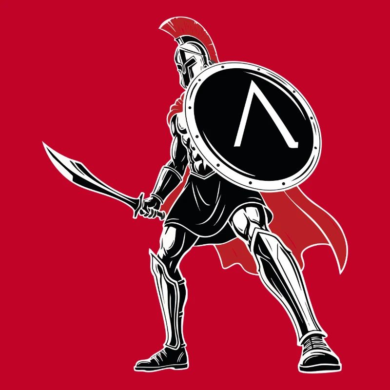 Spartiate Épée Bouclier Mascotte Spartan Legend