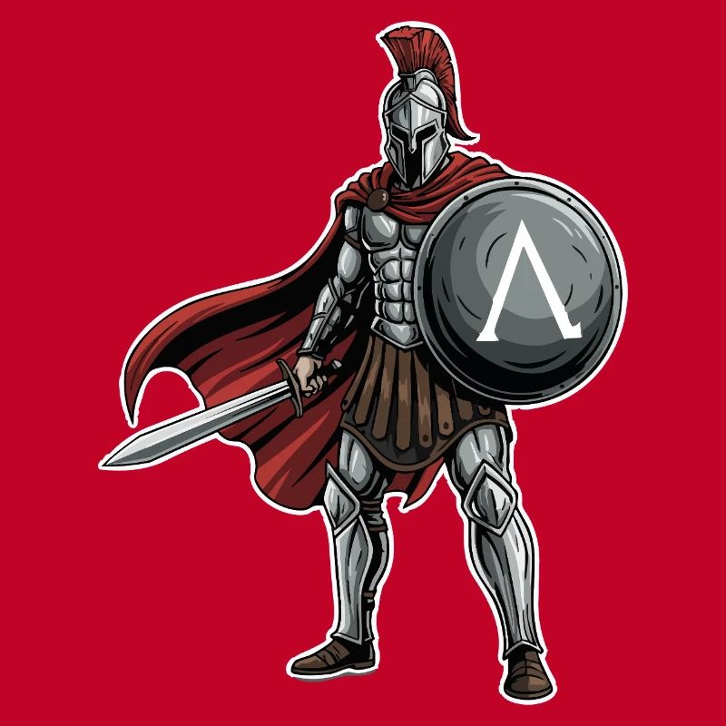 Hoplite Spartiate Lambda Bouclier Épée Mascotte
