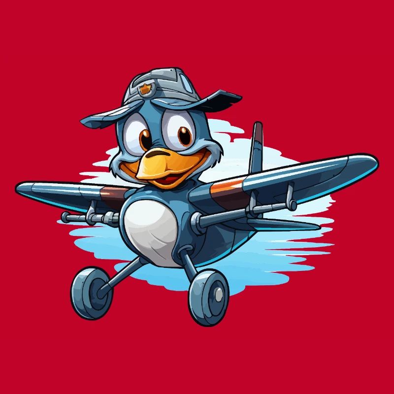 Pinguin Pilot im Luftflugzeug
