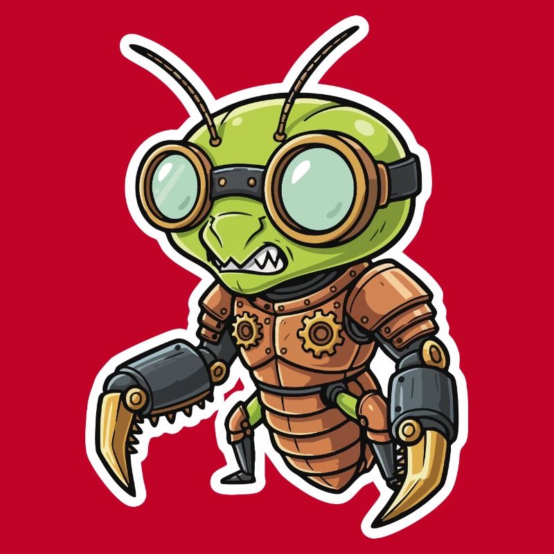 Praying Mantis Steampunk Copper Armor