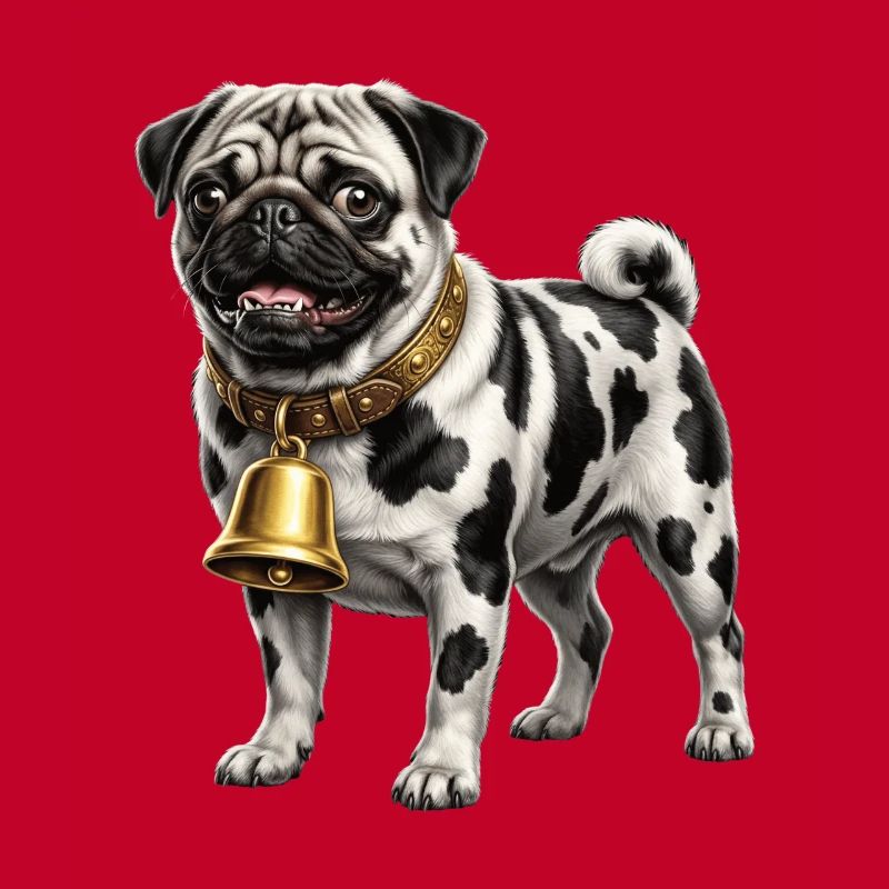 Funny Mixed Dog Cow Pattern Pug