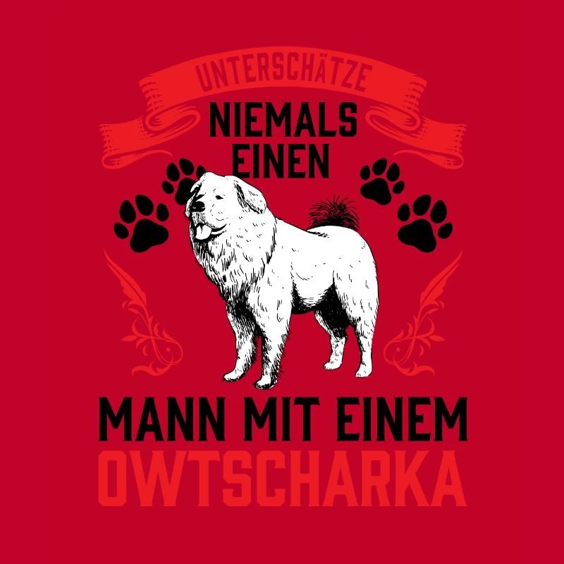 Mann mit Owtscharka Kaukasischer Owtscharka