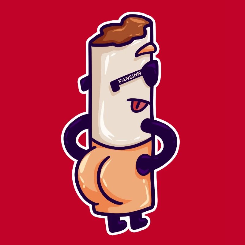 Zigarette Rauchen Kippe Feuer Sucht Comic Geschenk