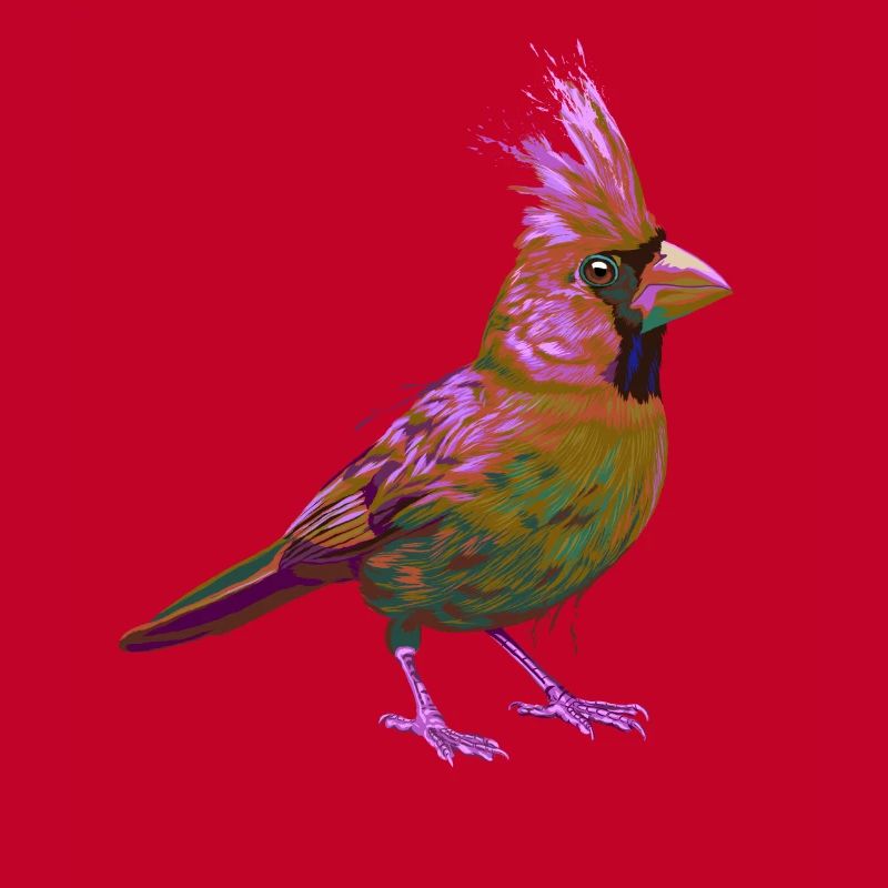 Bunter Splash Vogel Rotkardinal