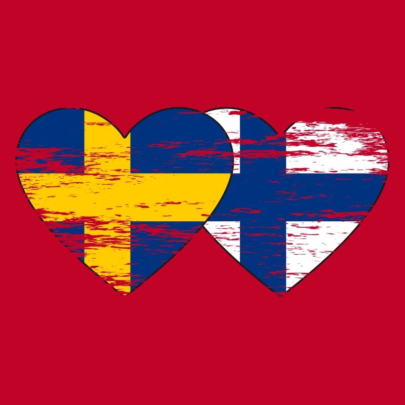 Suède Finlande Drapeau Coeur utilisé