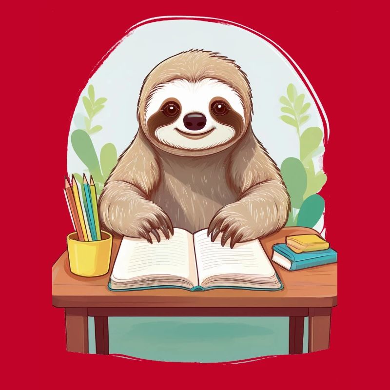 Sloth does homework