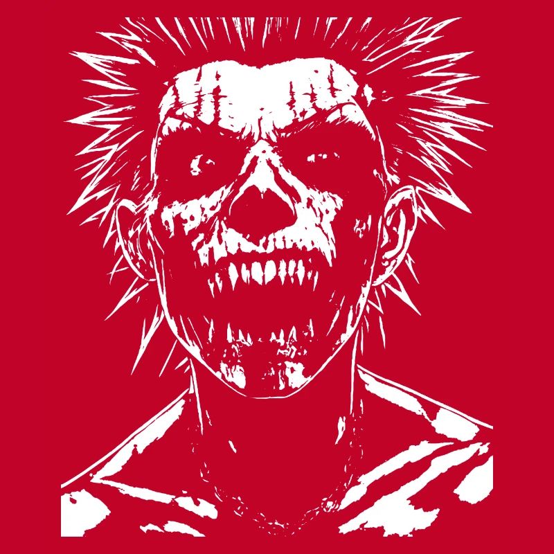 Anarchy Fan Skull avec Mohawk Crazy Antisocial Pu