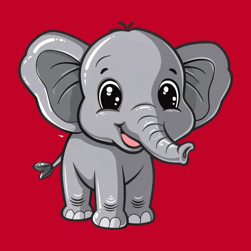 Look mignon de bébé éléphant gris