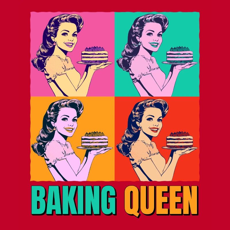 Backen Torte Backkönigin Backfee Bäckerin Pop Art