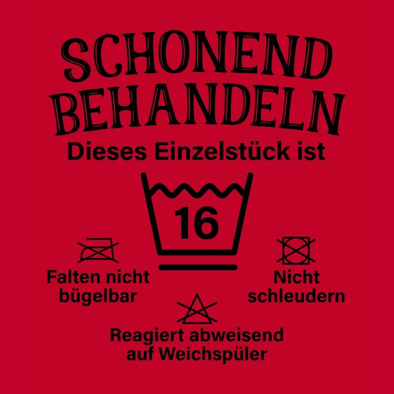 Schonend Behandeln 16. Geburtstag Einzelstück 16