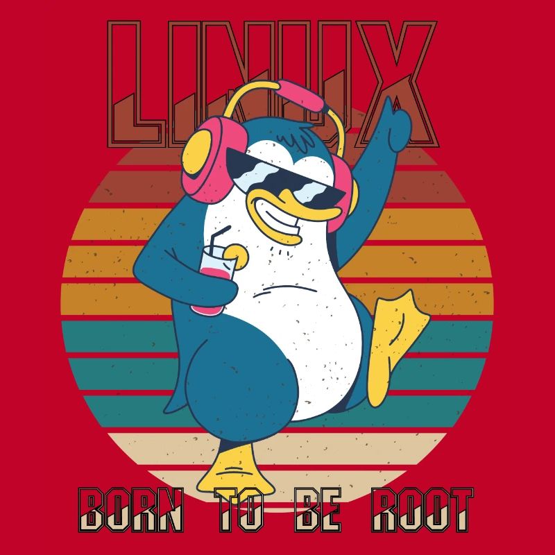 Born To Be Root Party Linux Cool Penguin Nerd Prog