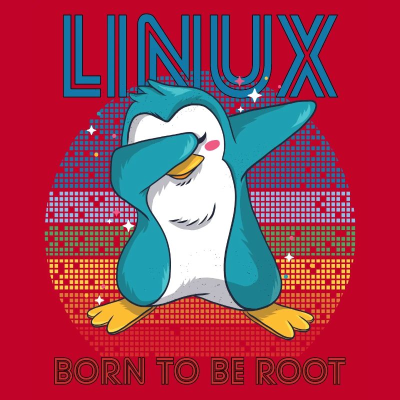Born To Be Root Retro Penguin Linux Nerd Program