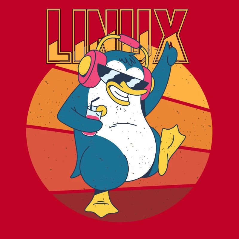 Party Linux Root Cool Penguin Nerd Game Programmer