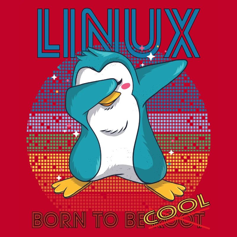 Linux Cool Born To Be Root Cute Penguin Geek Admin