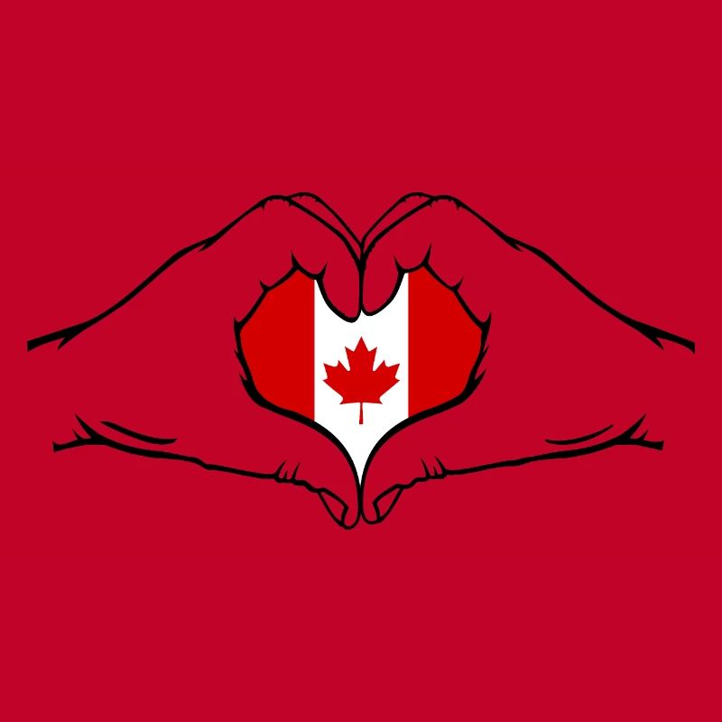 Canada Flag Heart Shape