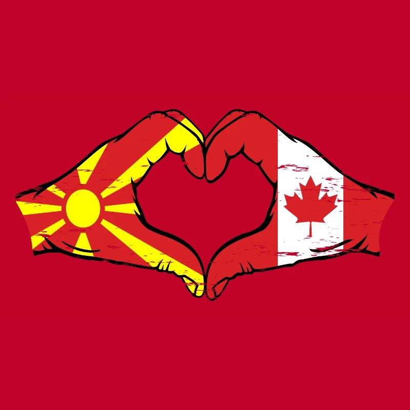 Macédoine, Canada, drapeau, mains, forme de coeur utilisé