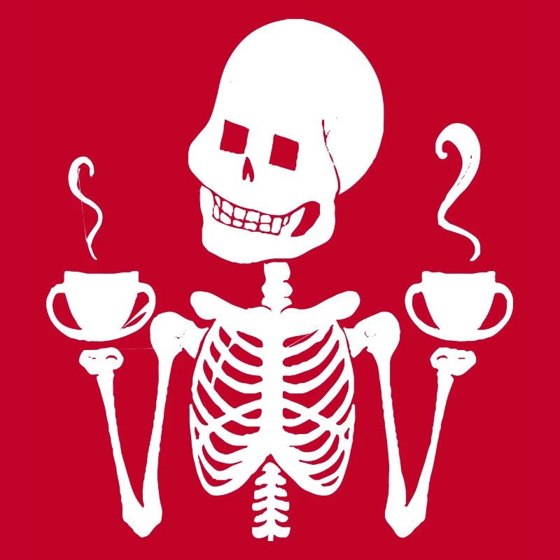 Sarcastic Funny Skeleton Drinking Espresso Coffee