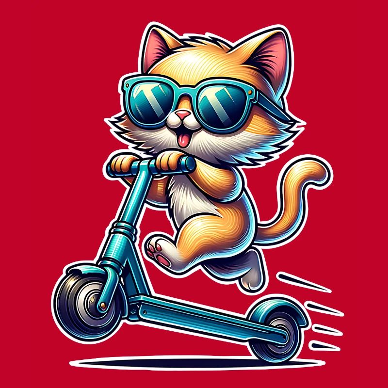 E-Scooter E-Roller Katze Scooter