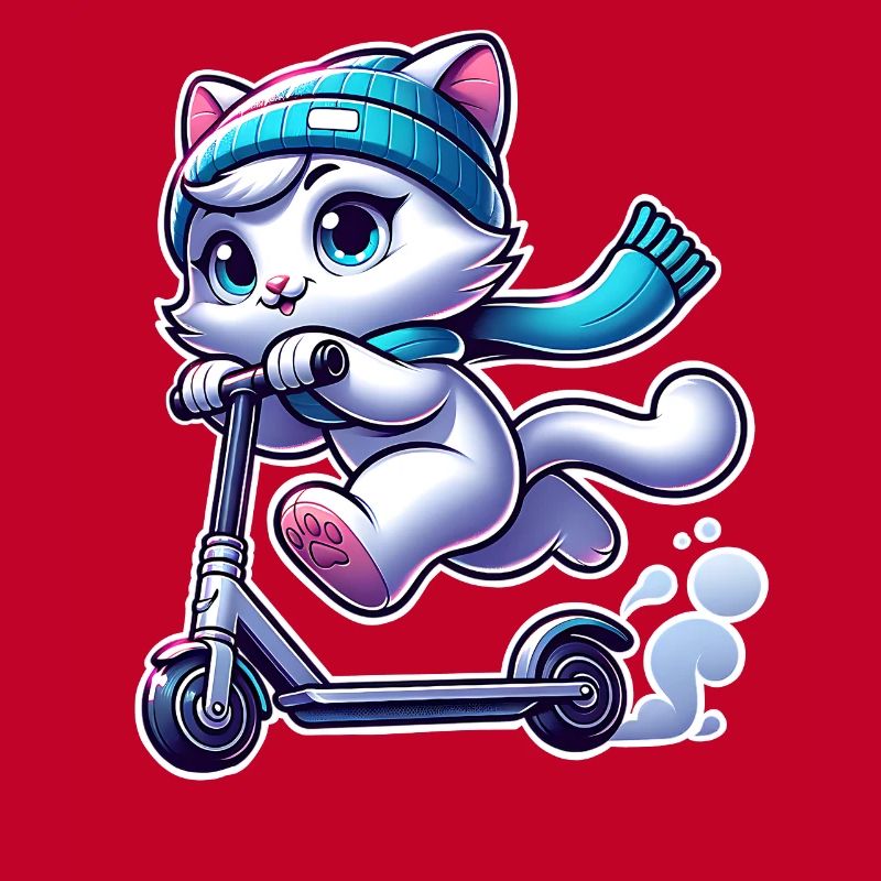 E-Scooter E-Roller Tretroller Katze