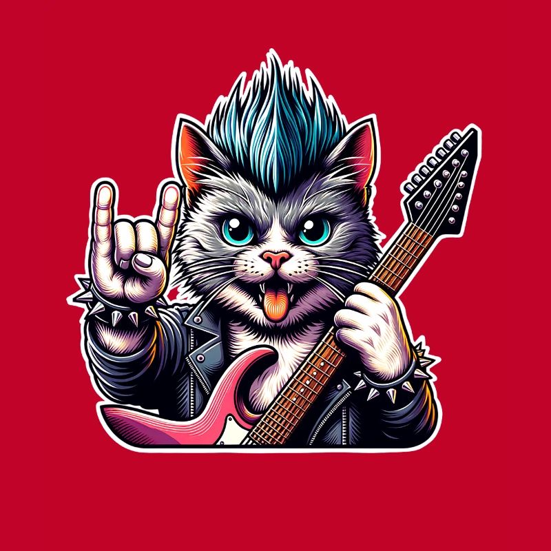 Cat Guitariste de Rock and Roll