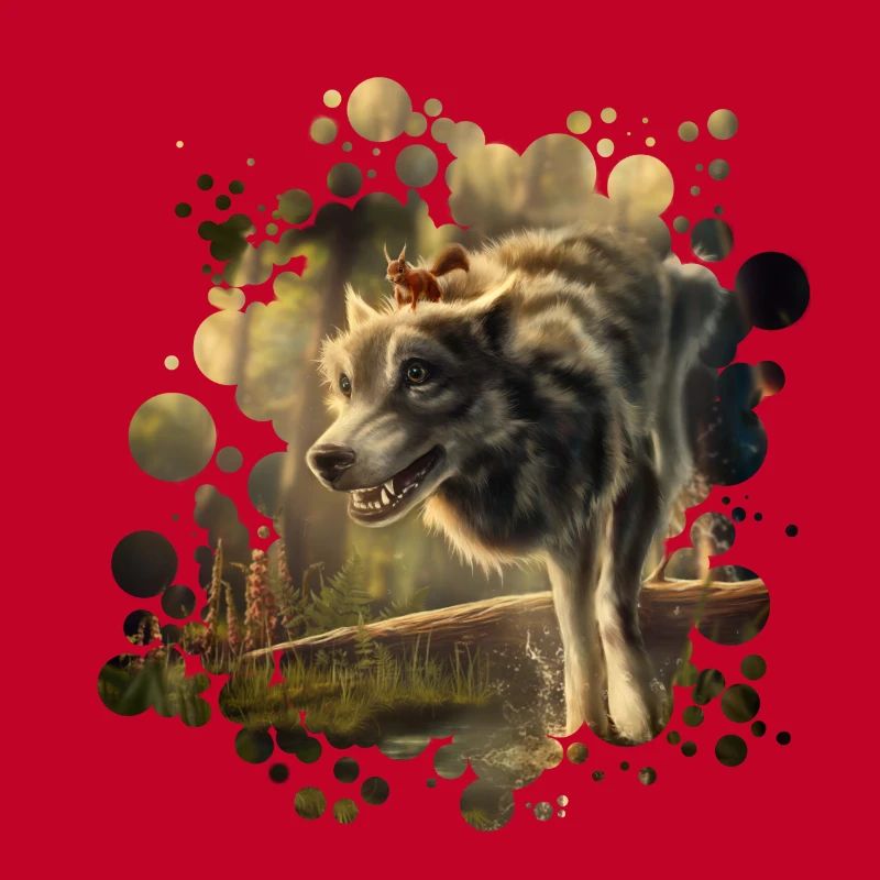 Freunde Wolf Eichhörnchen